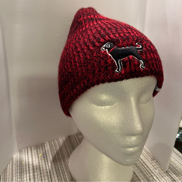 47 Brand Black Dog Knit Beanie Unisex. Heathered Red and Black. Ribbed. One size - Picture 2 of 4